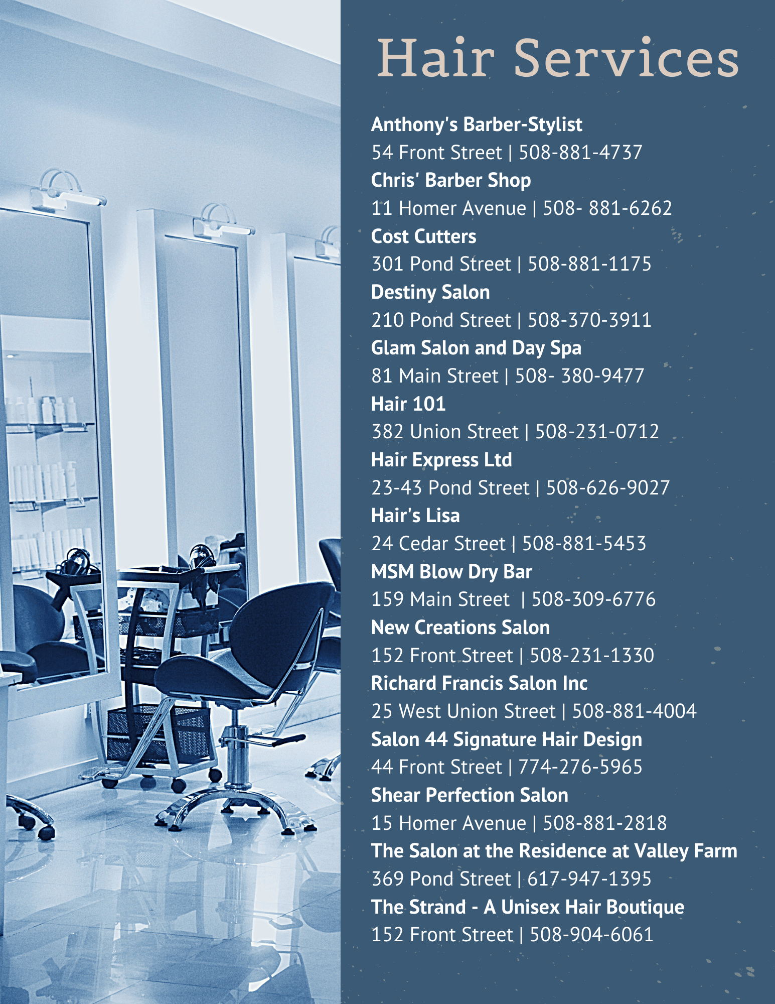 shop local - hair service and beaty